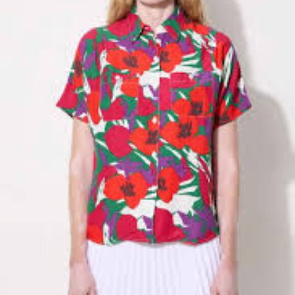 A.P.C. APC Current Floral Short Sleeve Shirt size 34 - Picture 1 of 4